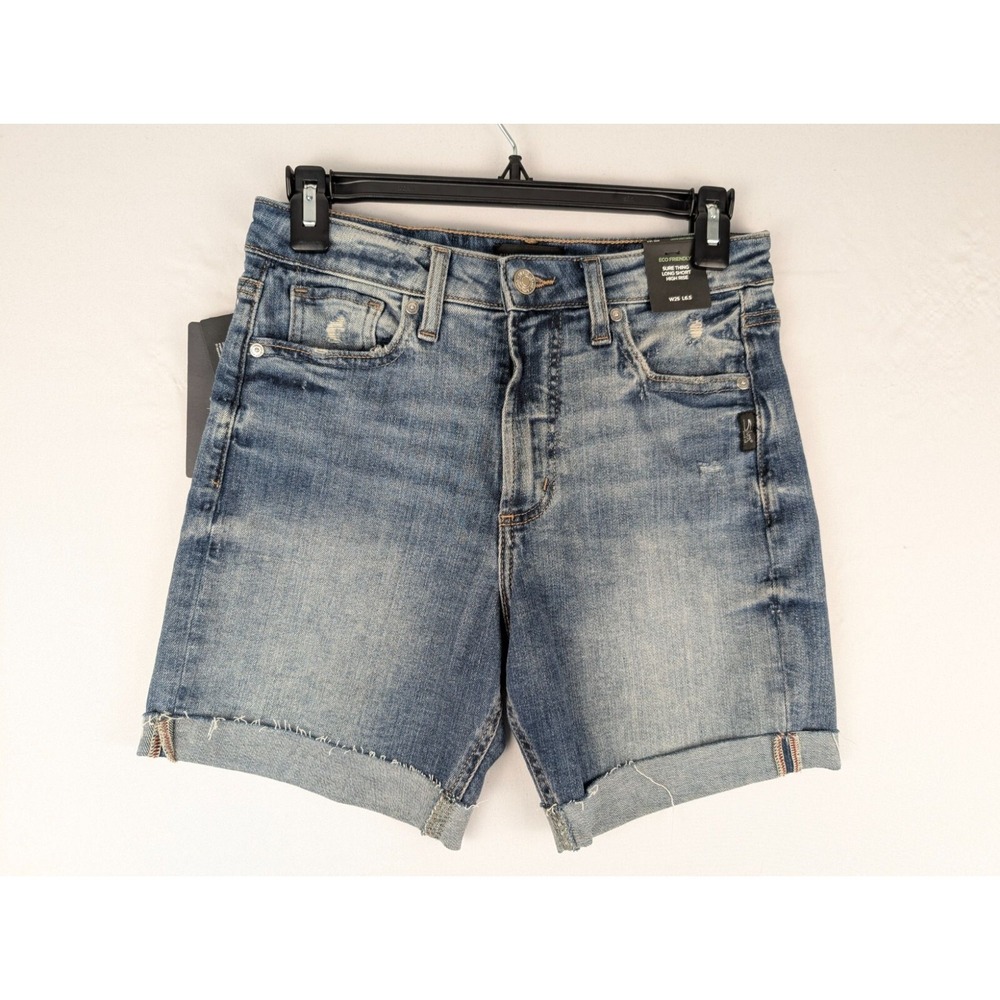 Silver Jeans Co. Denim Shorts Womens 25 Indigo Sure‎ Thing High Rise Long Short